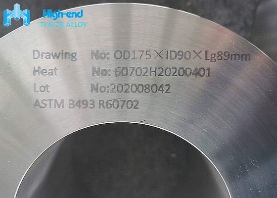 Anneau ASTM B493 Ring Forging roulé sans couture de pièce forgéee du zirconium R60702